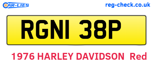 RGN138P are the vehicle registration plates.