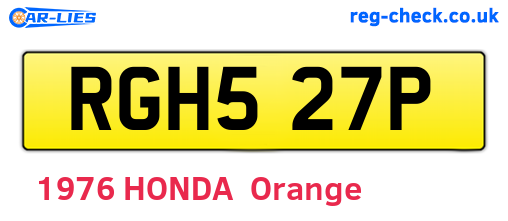 RGH527P are the vehicle registration plates.