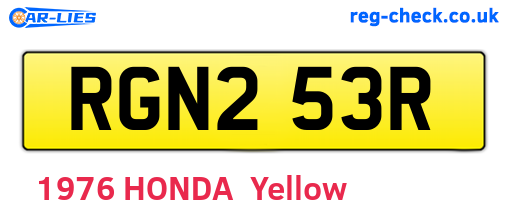 RGN253R are the vehicle registration plates.