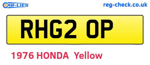 RHG20P are the vehicle registration plates.