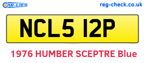 NCL512P are the vehicle registration plates.