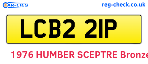 LCB221P are the vehicle registration plates.