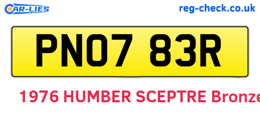 PNO783R are the vehicle registration plates.