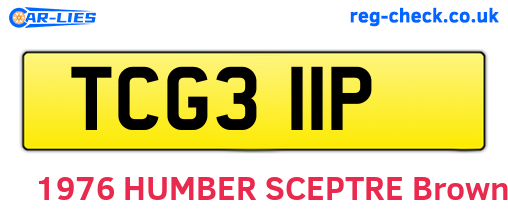 TCG311P are the vehicle registration plates.