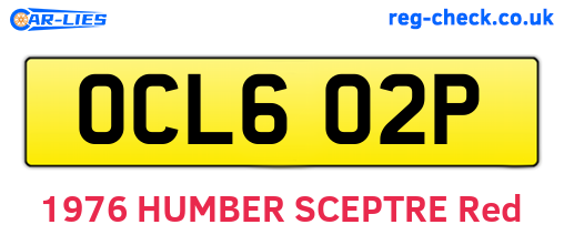 OCL602P are the vehicle registration plates.