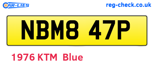 NBM847P are the vehicle registration plates.