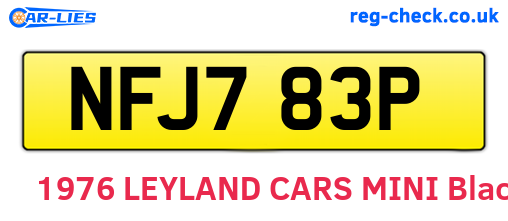 NFJ783P are the vehicle registration plates.