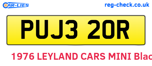 PUJ320R are the vehicle registration plates.