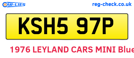 KSH597P are the vehicle registration plates.