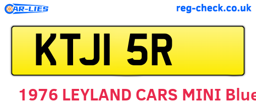 KTJ15R are the vehicle registration plates.