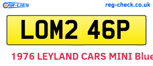 LOM246P are the vehicle registration plates.