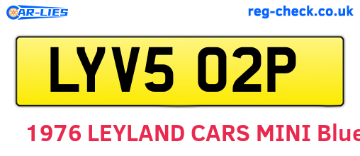 LYV502P are the vehicle registration plates.