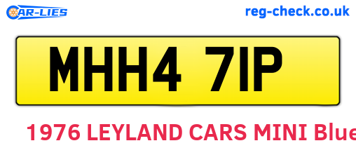 MHH471P are the vehicle registration plates.