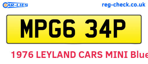 MPG634P are the vehicle registration plates.