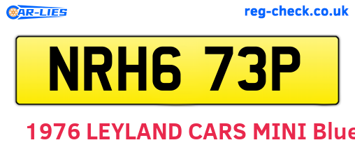 NRH673P are the vehicle registration plates.