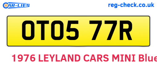 OTO577R are the vehicle registration plates.