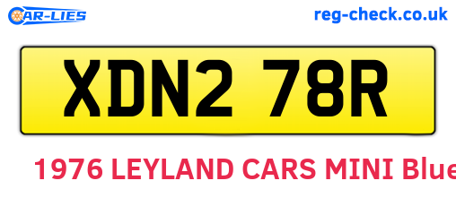 XDN278R are the vehicle registration plates.