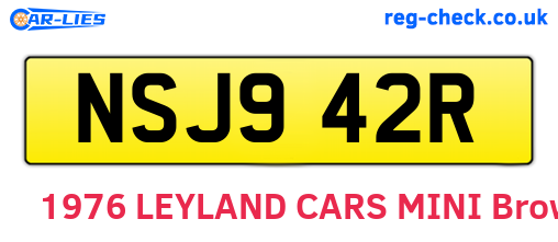 NSJ942R are the vehicle registration plates.