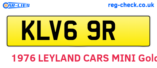 KLV69R are the vehicle registration plates.