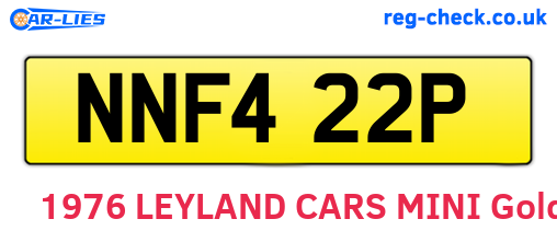 NNF422P are the vehicle registration plates.