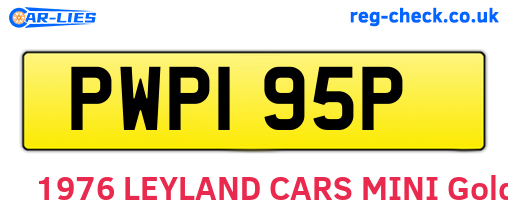 PWP195P are the vehicle registration plates.