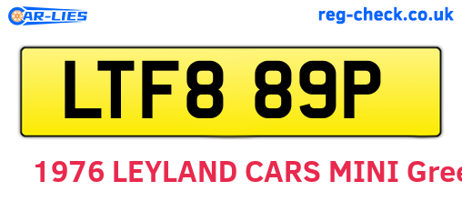 LTF889P are the vehicle registration plates.