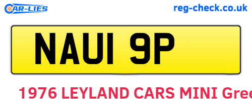 NAU19P are the vehicle registration plates.