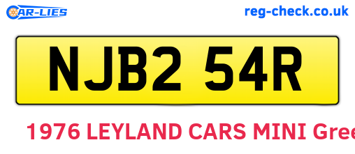 NJB254R are the vehicle registration plates.