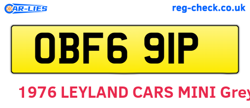 OBF691P are the vehicle registration plates.