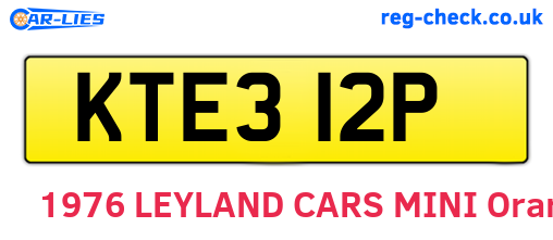 KTE312P are the vehicle registration plates.