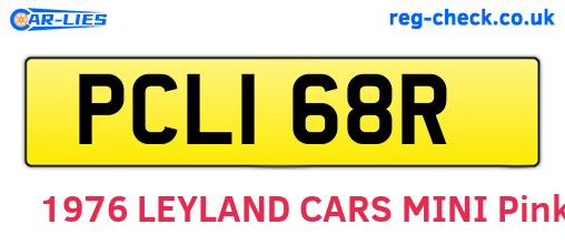 PCL168R are the vehicle registration plates.