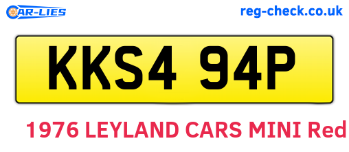 KKS494P are the vehicle registration plates.