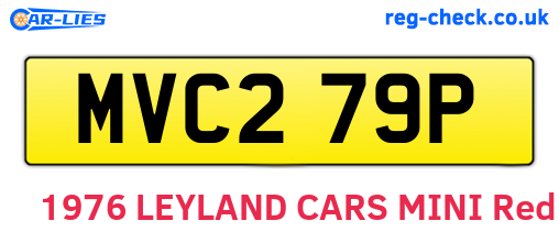 MVC279P are the vehicle registration plates.