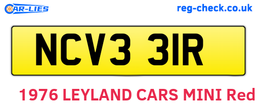 NCV331R are the vehicle registration plates.