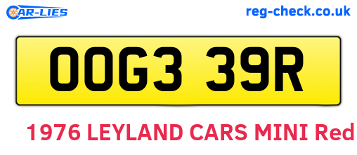 OOG339R are the vehicle registration plates.