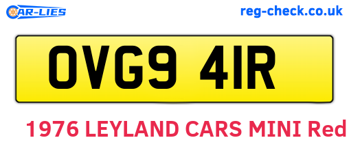 OVG941R are the vehicle registration plates.