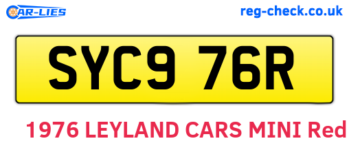 SYC976R are the vehicle registration plates.