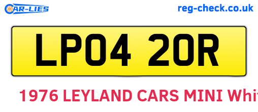 LPO420R are the vehicle registration plates.