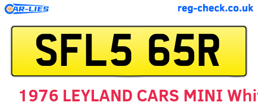 SFL565R are the vehicle registration plates.