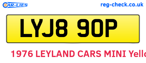 LYJ890P are the vehicle registration plates.