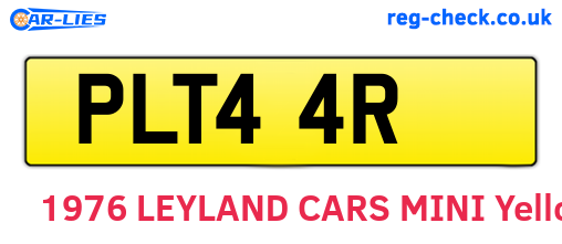 PLT44R are the vehicle registration plates.