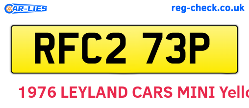 RFC273P are the vehicle registration plates.