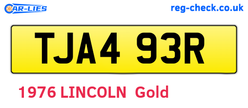 TJA493R are the vehicle registration plates.