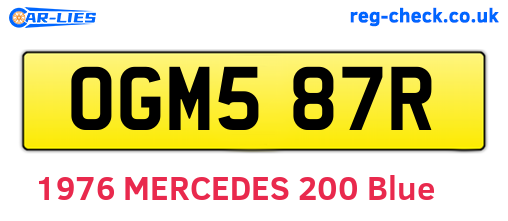 OGM587R are the vehicle registration plates.