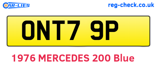 ONT79P are the vehicle registration plates.