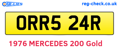ORR524R are the vehicle registration plates.