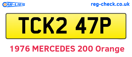 TCK247P are the vehicle registration plates.