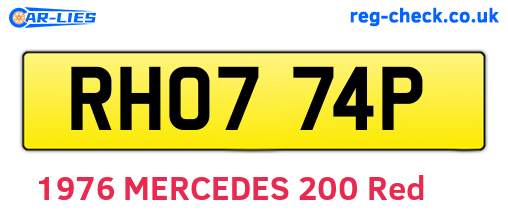 RHO774P are the vehicle registration plates.