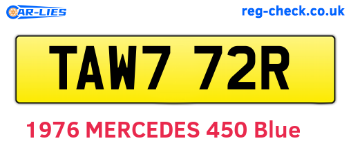 TAW772R are the vehicle registration plates.
