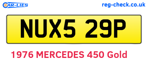 NUX529P are the vehicle registration plates.